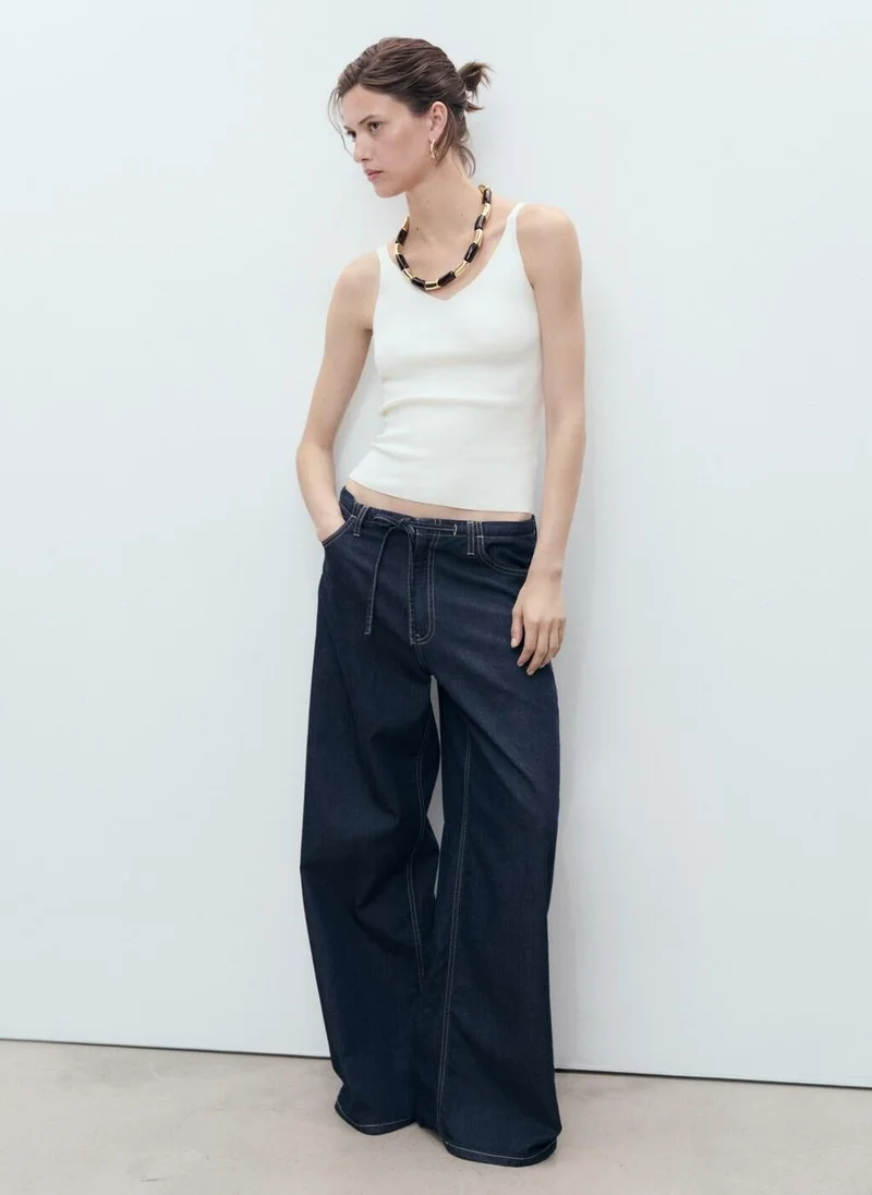 MANGO V-neck knitted top