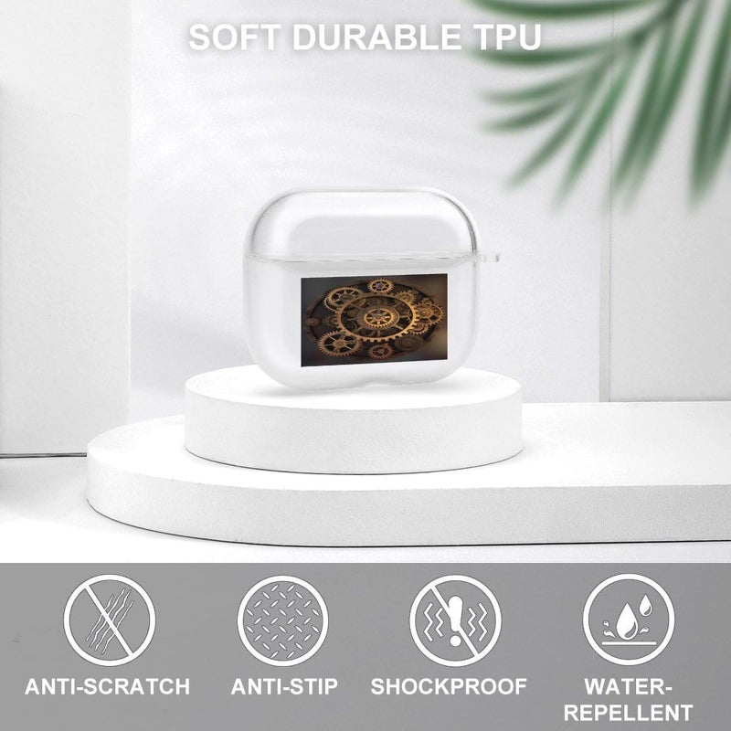 Bronze Hard Shell Case with Keychain and LED Display for Airpod Pro 1st 2nd Generation - Image 4