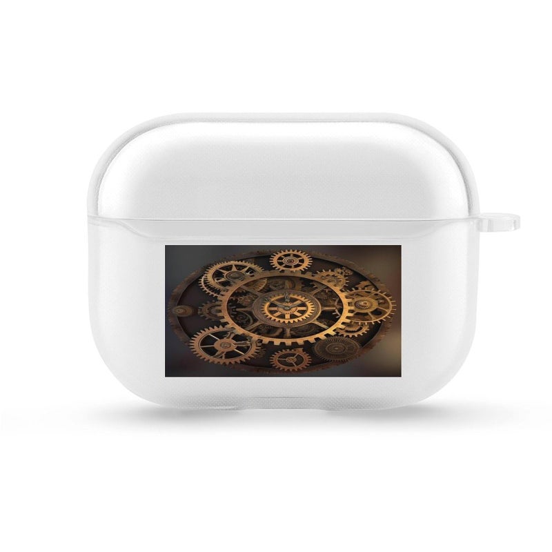 Bronze Hard Shell Case with Keychain and LED Display for Airpod Pro 1st 2nd Generation - Image 2