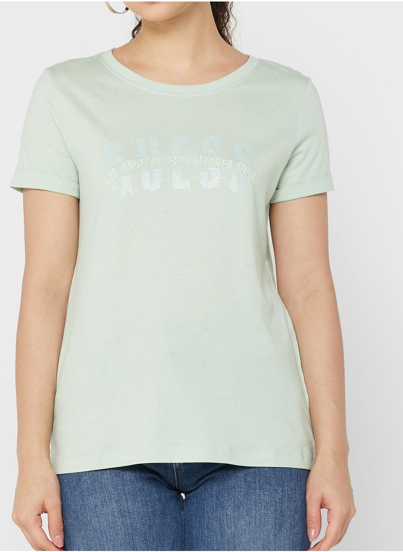 GUESS - Roll Sleeve Graphic T-Shirt - Image 1