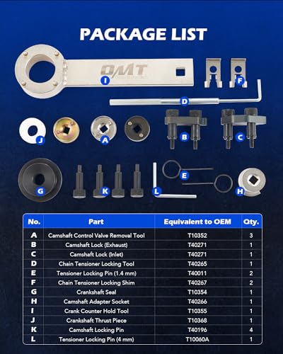 Orion Motor Tech Engine Timing Tool Set Compatible with Audi VW VAG 1.8 2.0 TSI/TFSI EA888 T10352 T40196 T40271 T10368 T10354 T10355 Crankshaft Camshaft Belt Drive Locking Alignment Timing Tool Kit - Image 3