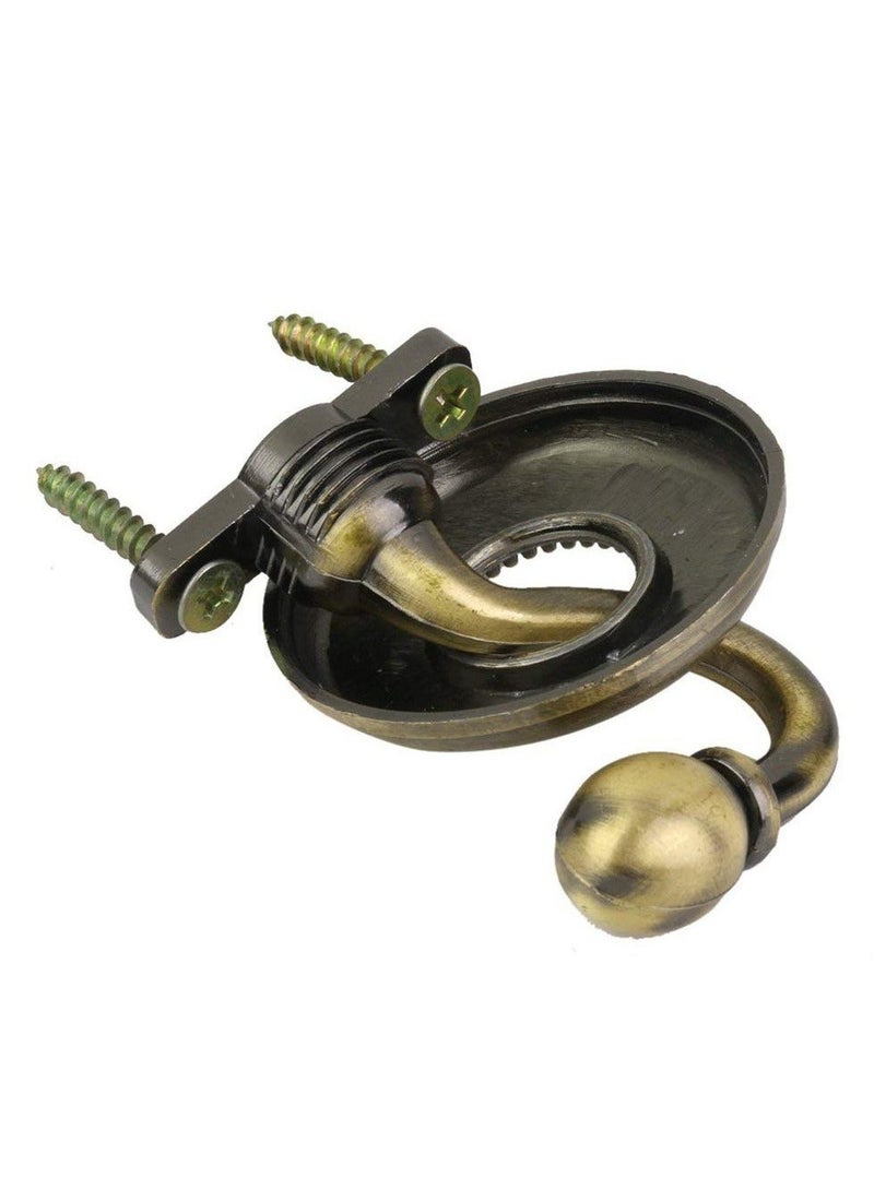 2pcs Vintage Alloy Pommel Curtain Holdbacks Tieback Hooks Door Wall Hat Coat Hangers (Bronze) - Image 3