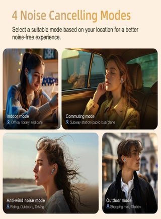MeloBuds Pro HT08، سماعات أذن لاسلكية، إلغاء الضوضاء النشط، سماعة بلوتوث، ملائمة مريحة، سماعات أذن للألعاب بتأخير منخفض للغاية، 34 ساعة من وقت التشغيل - view 5