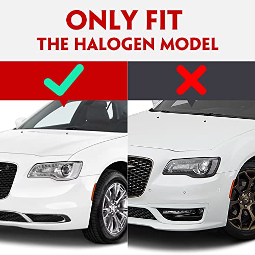 VLINCAR Halogen Headlight Assembly Compatible with Chrysler 300 300C 2015 2016 2017 2018 Headlamp with White Bezel Replacement Left Driver Side LH 68214383AD CH2502269 - Image 3