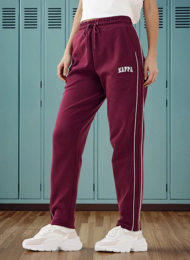 Kappa Kappa Logo Print Track Pants with Contrast Side Panel