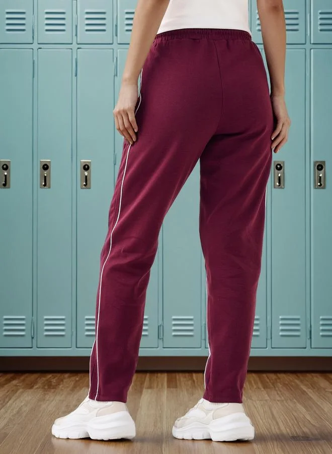 Kappa Kappa Logo Print Track Pants with Contrast Side Panel
