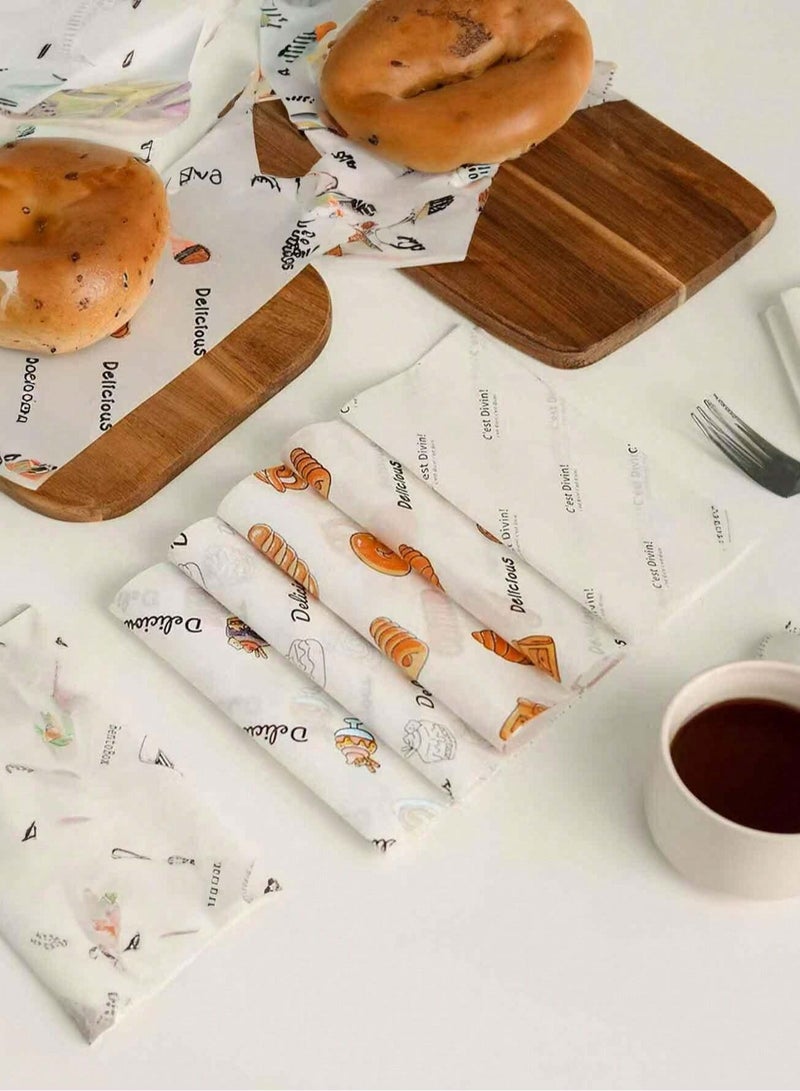 150pcs Deli Paper Sheets , Wax Paper Sheets for Food, Grease Resistant Sandwich Wrapping Paper, Premium Food Basket Liners for Bakery, BBQ, Picnic, Home Party, Festival and Outdoors  - Image 4