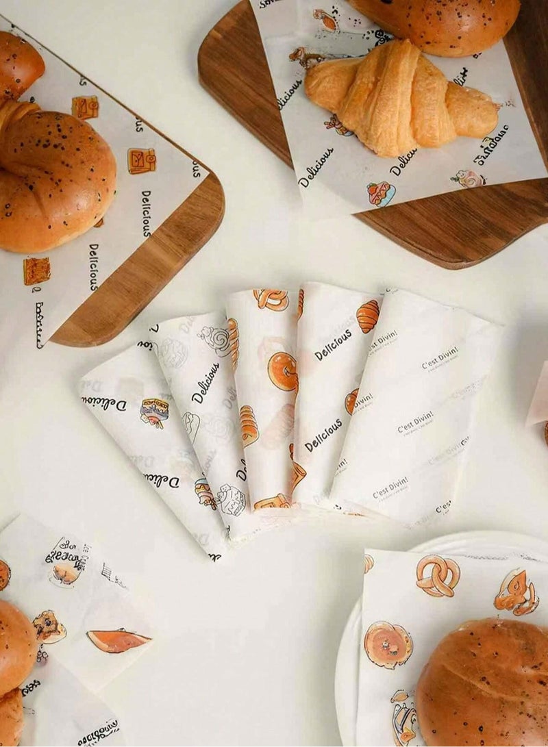 150pcs Deli Paper Sheets , Wax Paper Sheets for Food, Grease Resistant Sandwich Wrapping Paper, Premium Food Basket Liners for Bakery, BBQ, Picnic, Home Party, Festival and Outdoors  - Image 5