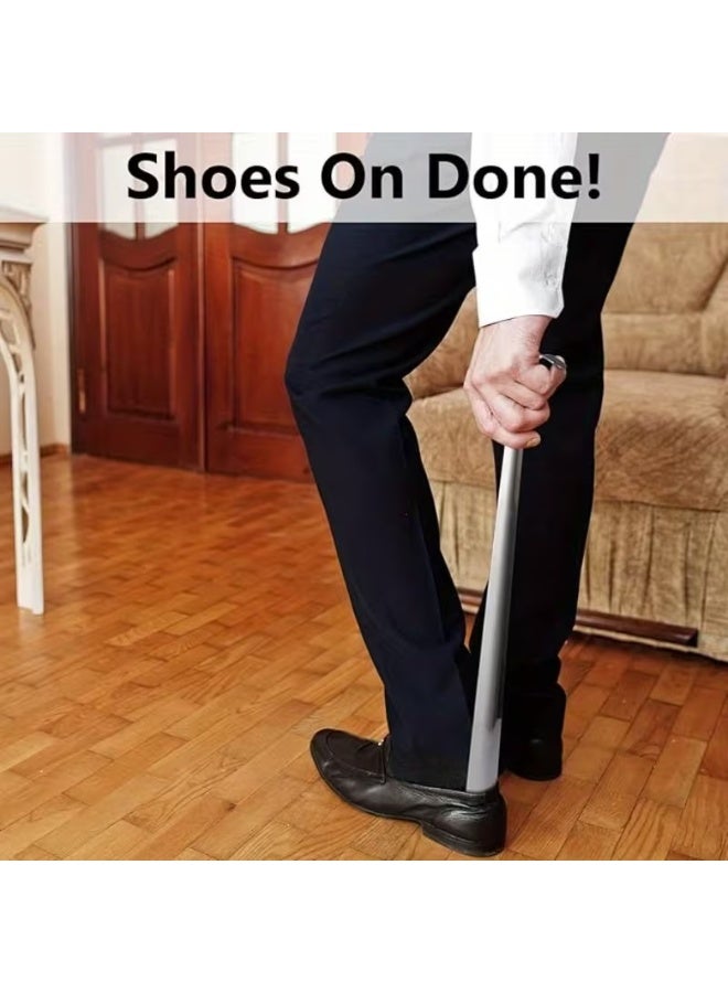 NextHIAS Easy Slip Long Shoe Horn - Extra Long 43.3cm Stainless Steel Handle, Ergonomic Non-Slip Grip for Boots, Dress Shoes & Sneakers - Mobility Aid for Seniors & Men Women, Smooth Gliding Action - Image 4