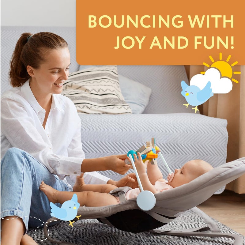 Impresa Wooden Toy Bar Compatible with BabyBjorn Bouncer - Arched Bouncer Toy Bar Intended to Fascinate Babies - Wooden Toys for Developing Motor Skills