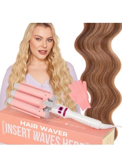 INH INH Hair Waver 3 Barrel  Ceramic Curling Iron for Beach Waves  Wavy Hair Curler for Fine Thin Thick Long  Short Hair  Dual Voltage Deep Waver wLED Screen  360 Swivel Cord for Easy Styling 
