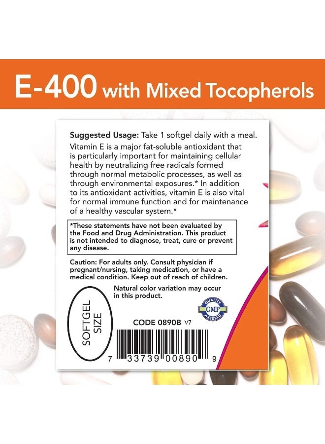 Now Foods E-400 Iu Softgels 50'S - Image 3