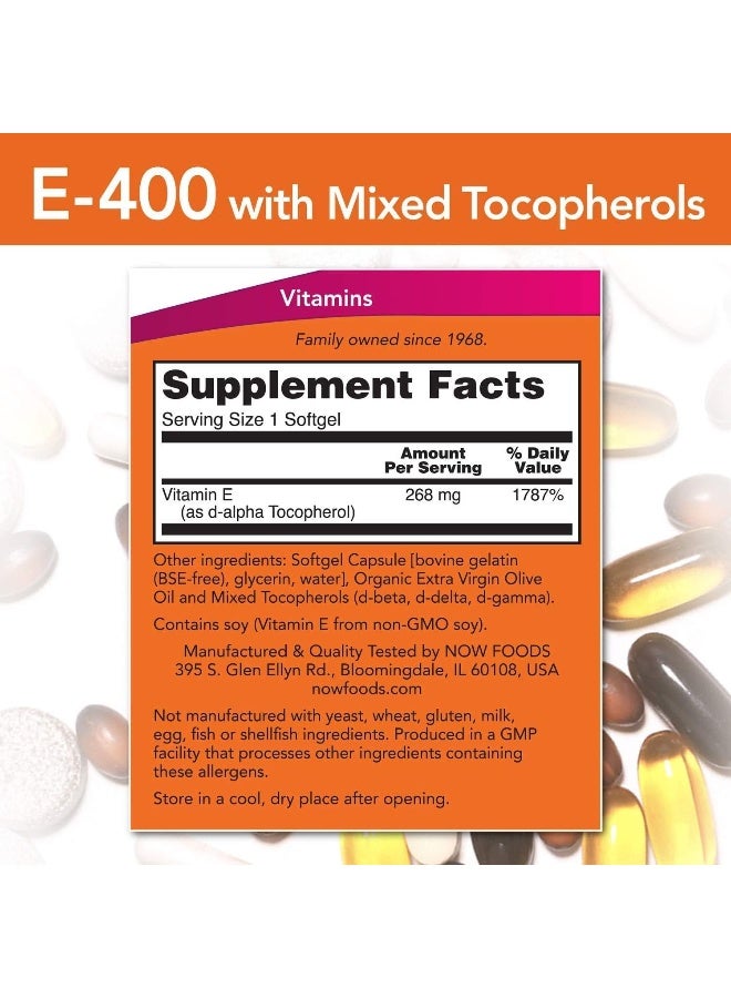 Now Foods E-400 Iu Softgels 50'S - Image 4