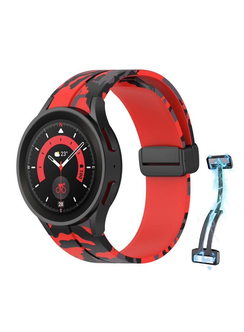 Magnetic Band for Samsung Galaxy Watch 6 Classic 47mm 43mm/5 Pro 45mm/Watch 7 FE 6 5 4 44mm 40mm/4 Classic 46mm 42mm,Silicone Strap for Samsung Watch 5 Pro 45mm,No Gap Buckle - Image 2