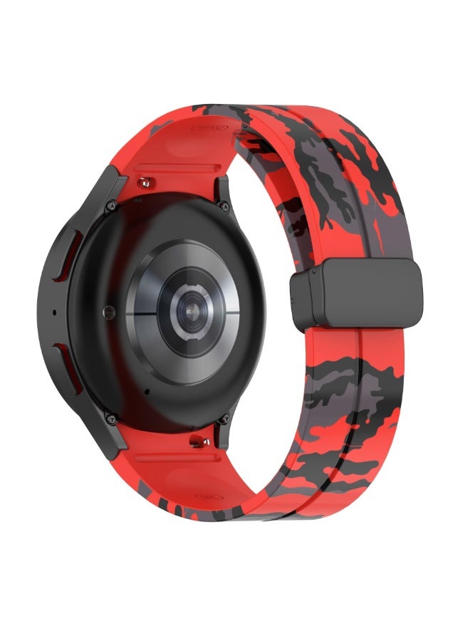 Magnetic Band for Samsung Galaxy Watch 6 Classic 47mm 43mm/5 Pro 45mm/Watch 7 FE 6 5 4 44mm 40mm/4 Classic 46mm 42mm,Silicone Strap for Samsung Watch 5 Pro 45mm,No Gap Buckle - Image 1