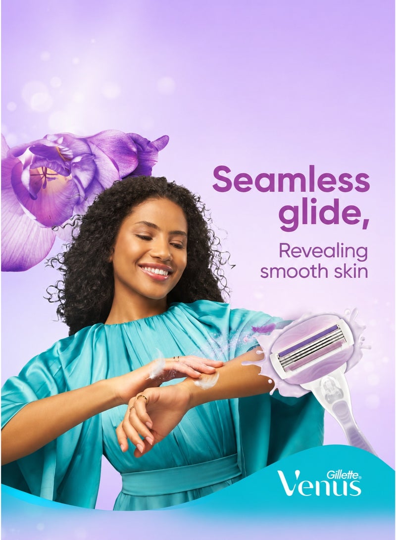 Venus Comfortglide Razor Refills Pack of 2, Avocado & Freesia Scent, 2 Soap Gel Bars, Women’s Replacement Blades, No Handle Included - Image 4