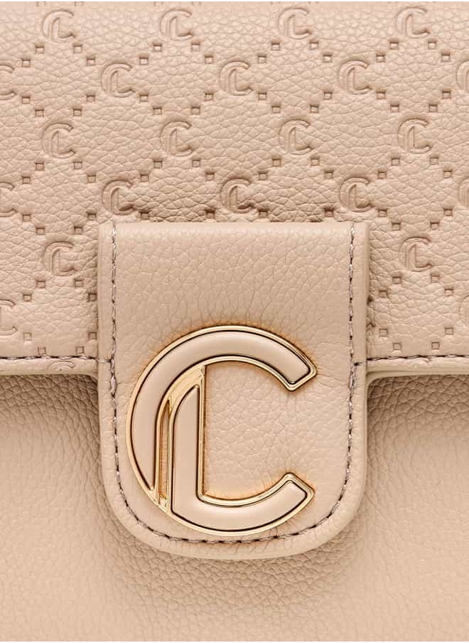Le Confort - Women Monogram Embossed Crossbody Bag with Magnetic Closure and Chain Strap - Image 1