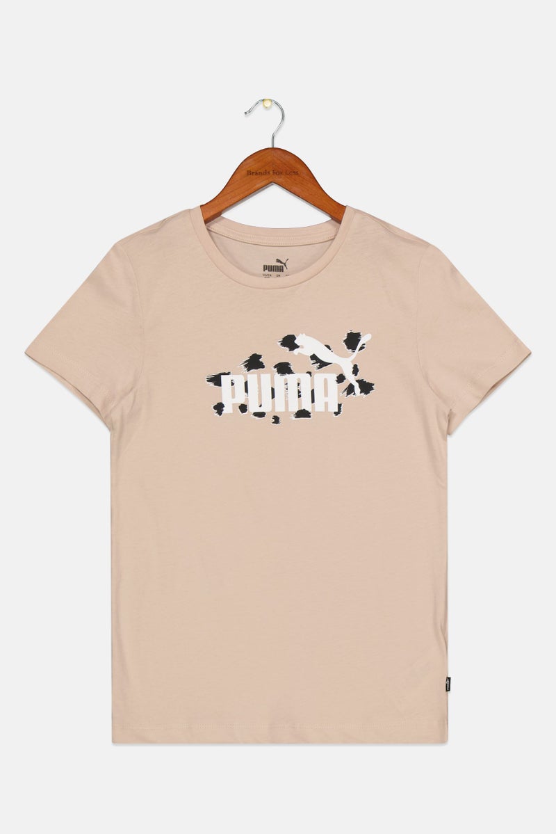 PUMA Kids Boy Sportswear Fit Brand Logo T-Shirt, Tan - Image 1