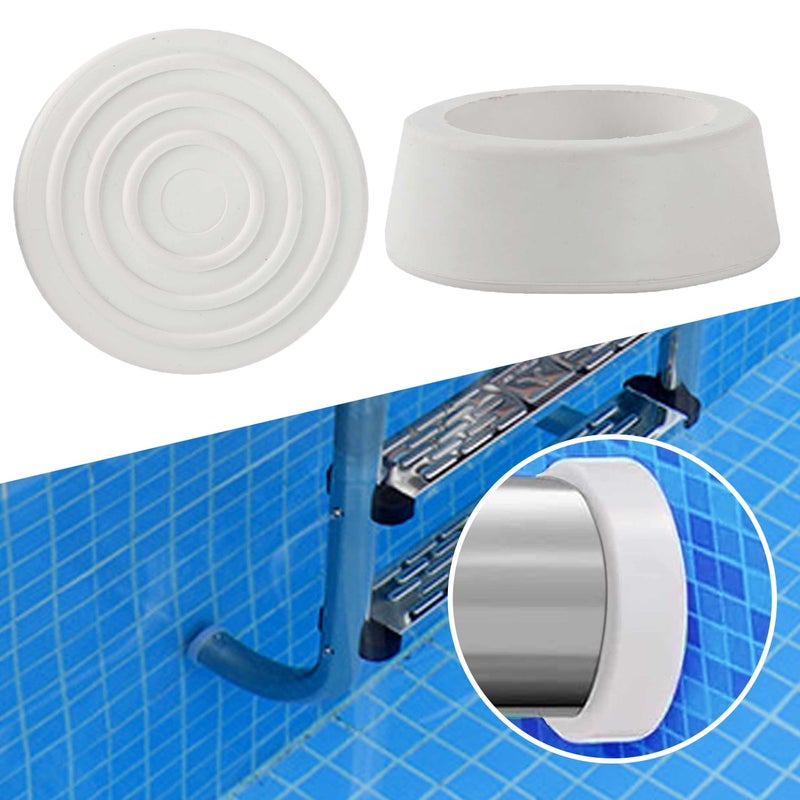 TonGass TonGass 2Pack White Outside Pools Ladder Bumpers for Inground Pools Ladder Rubber End Caps Fit 19 Standard Swimming Pool Ladders Tubing Bumper Cap for Inground Pool Ladders Step End Caps 