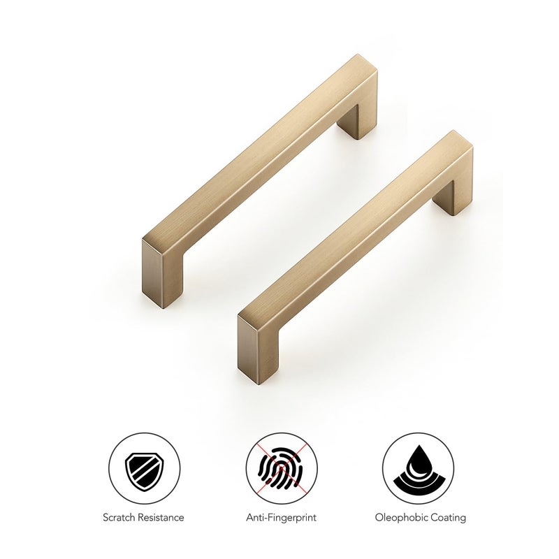 Ravinte Cabinet Handles Solid Slim Champagne Bronze 10 Pack 3 Inch Hole Center Square Bar Drawer Handles Kitchen Cabinet Pulls Drawer Kitchen Cabinet Hardware - Image 5