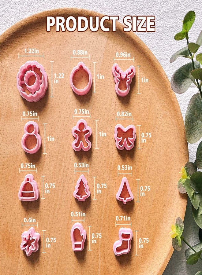 KEOKER Christmas Polymer Clay Cutters for Earrings Making - 21 Shapes for Jewelry, Small Tree Designs - Image 4