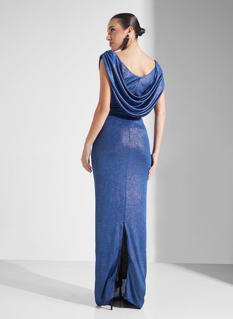 Namshi x Draped Metallic Gown Dress - Image 2
