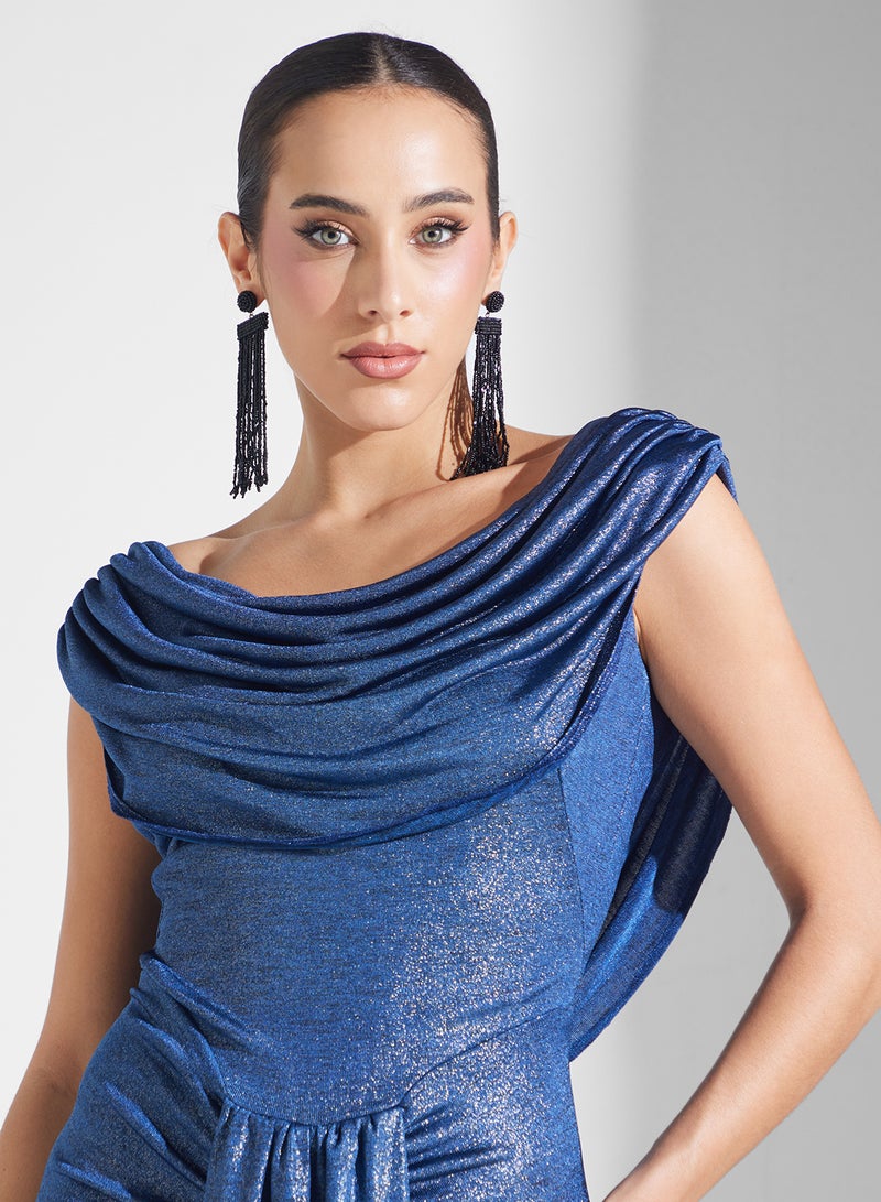 Namshi x Draped Metallic Gown Dress - Image 4