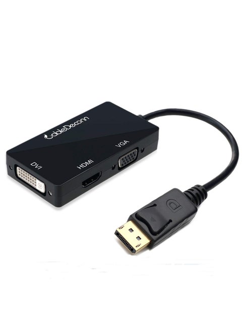 CableDeconn Multi-Function Displayport Dp to HDMI/DVI/VGA Male to Female 3-in-1 Adapter Converter Cable