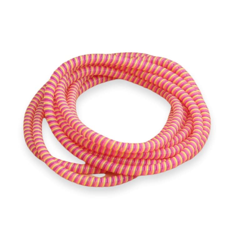AUGEN Spiral Cable Protector 1.5 Meters Cable Cord Charger Protector Saver Winder for iPhone & Android Charging Cables Earphones (Orange Pink, Pack of 1) - Image 1