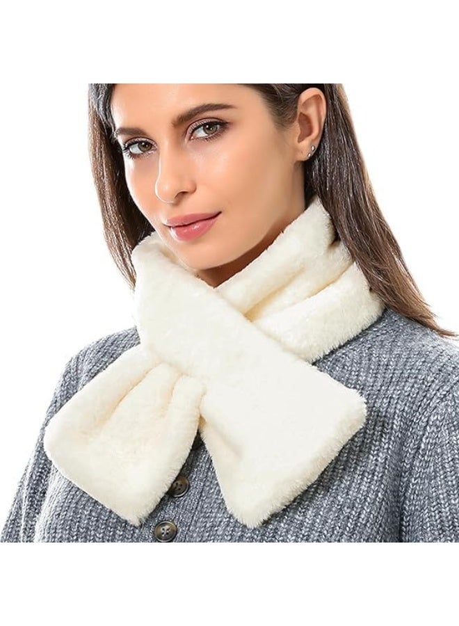 Womens Fur Collar Scarf, Faux Fur Scarves for Women, Neck Shrug for Spring Fall Winter Super Soft Cozy - Image 1