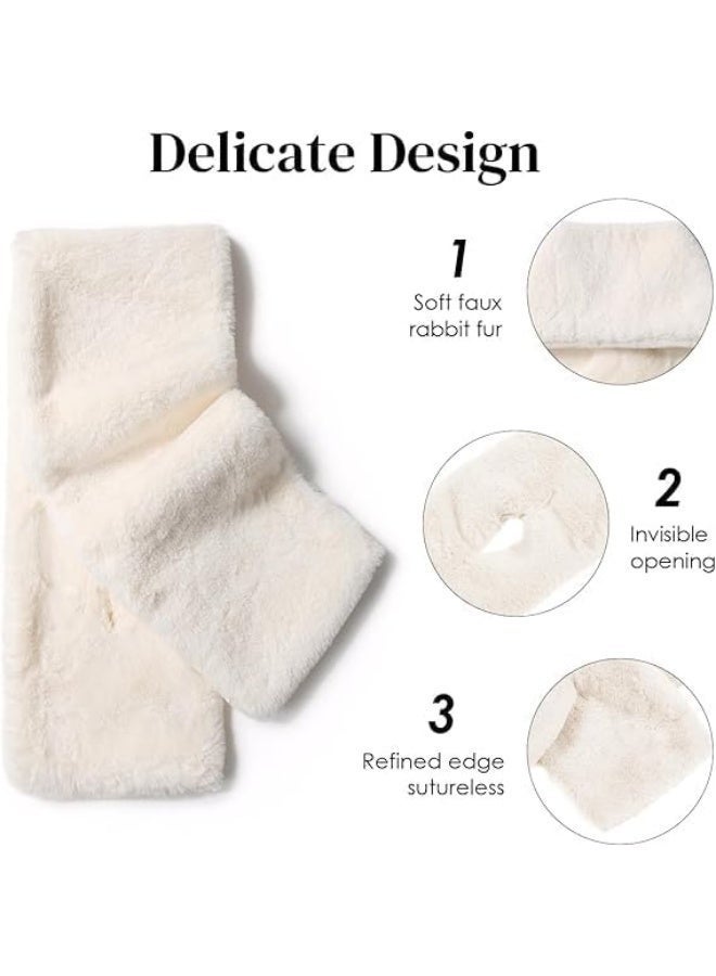 Womens Fur Collar Scarf, Faux Fur Scarves for Women, Neck Shrug for Spring Fall Winter Super Soft Cozy - Image 4