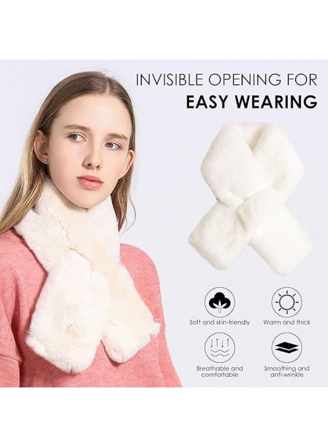 Womens Fur Collar Scarf, Faux Fur Scarves for Women, Neck Shrug for Spring Fall Winter Super Soft Cozy - Image 5