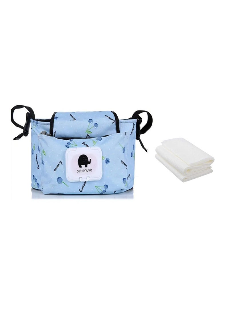 STAR BABiES Combo Pack Stroller Bag Disposable Towel Pack Of 3 - Blue  - Image 1