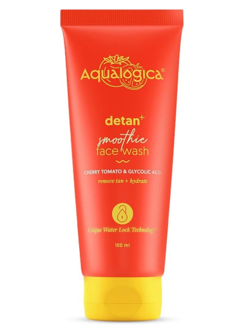 Aqualogica - Aqualogica Detan+ Smoothie Face Wash with Glycolic Acid & Cherry Tomato for Men & Women for Tan removal, Hydrates & Gentle Exfoliates -Oily, Dry, Sensitive & Combination Skin -100ml - Image 1