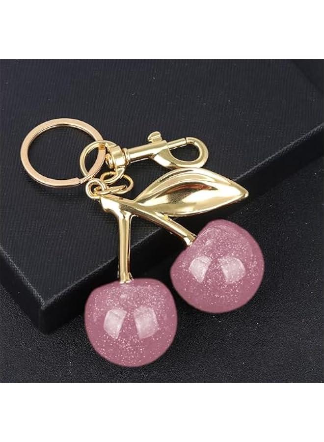 Cherry Keychain Bag Charms with Keyring and Clip Cherry Keychain Handbag Accessory Purse Charms - Image 5