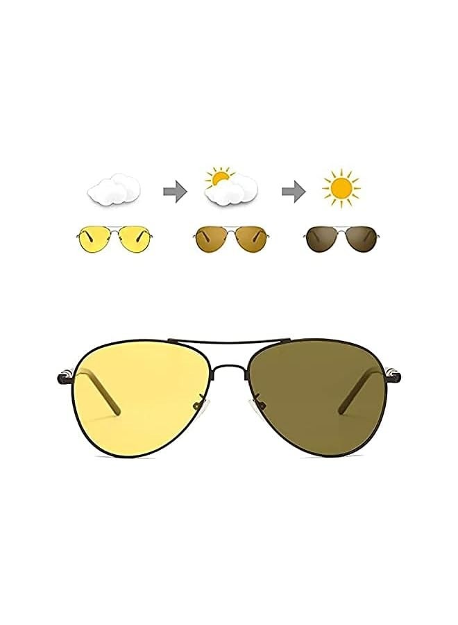 بروماس نظارات القيادة الليلية، نظارات شمسية مستقطبة للرجال والنساء خفيفة الوزن للقيادة في الهواء الطلق بنسبة 100% من الأشعة فوق البنفسجية 400 حماية للقيادة مستقطبة عالية الدقة للرؤية الليلية نظارات مضادة للتوهج (إطار عدسة سوداء) - Image 1