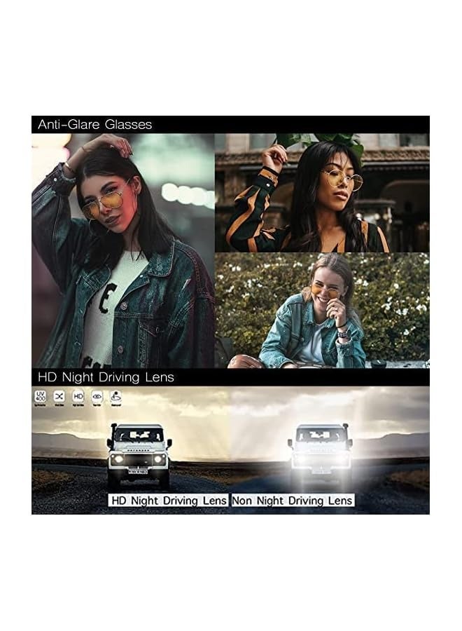 بروماس نظارات القيادة الليلية، نظارات شمسية مستقطبة للرجال والنساء خفيفة الوزن للقيادة في الهواء الطلق بنسبة 100% من الأشعة فوق البنفسجية 400 حماية للقيادة مستقطبة عالية الدقة للرؤية الليلية نظارات مضادة للتوهج (إطار عدسة سوداء) - Image 2