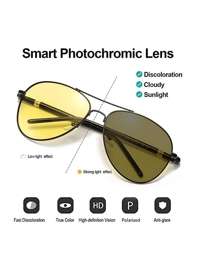 بروماس نظارات القيادة الليلية، نظارات شمسية مستقطبة للرجال والنساء خفيفة الوزن للقيادة في الهواء الطلق بنسبة 100% من الأشعة فوق البنفسجية 400 حماية للقيادة مستقطبة عالية الدقة للرؤية الليلية نظارات مضادة للتوهج (إطار عدسة سوداء) - Image 3