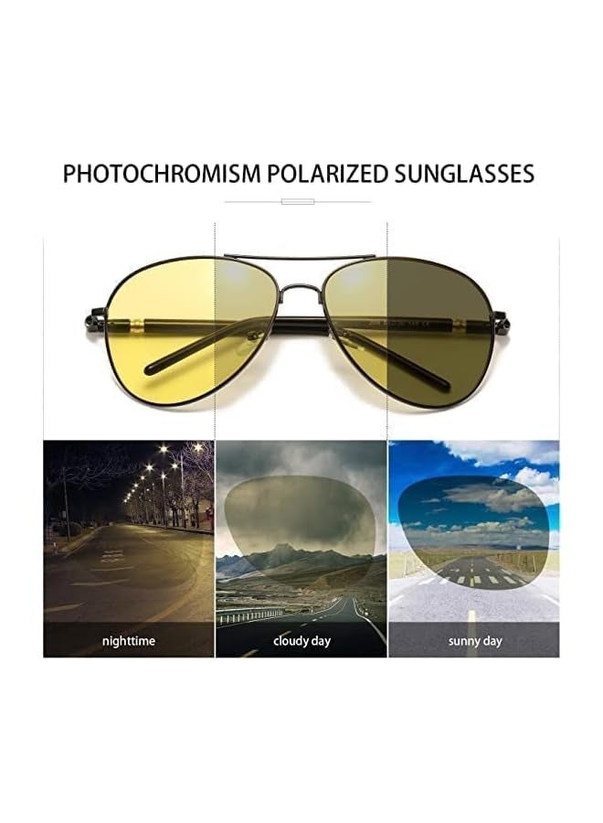 بروماس نظارات القيادة الليلية، نظارات شمسية مستقطبة للرجال والنساء خفيفة الوزن للقيادة في الهواء الطلق بنسبة 100% من الأشعة فوق البنفسجية 400 حماية للقيادة مستقطبة عالية الدقة للرؤية الليلية نظارات مضادة للتوهج (إطار عدسة سوداء) - Image 4