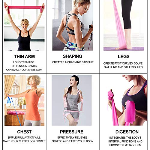 Risefit مجموعة أحزمة المقاومة المسطحة للعلاج، أحزمة مرنة خالية من اللاتكس للتمارين، المرونة، البيلاتس، اليوغا، الباليه، الجمباز، إعادة التأهيل، التمرين، وردي، بنفسجي، أزرق (3 عبوات، 5 أقدام طول)  - Image 5