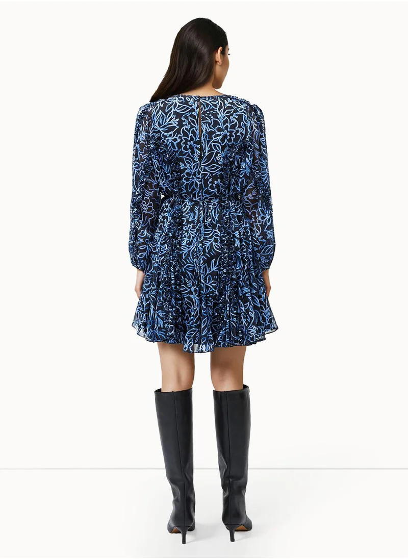 French Connection Frill/Ruffle Polyester Above Knee Dress