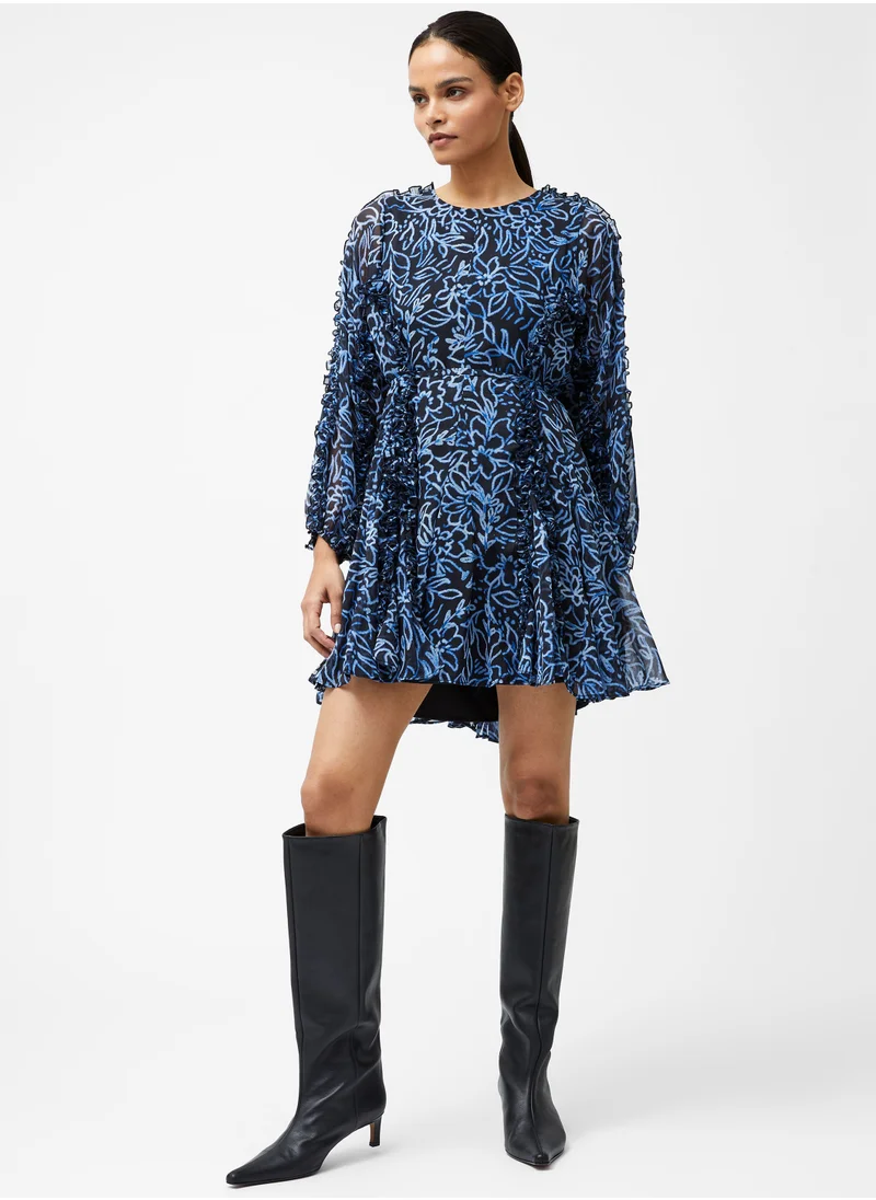 فرنش كونكشن Frill/Ruffle Polyester Above Knee Dress