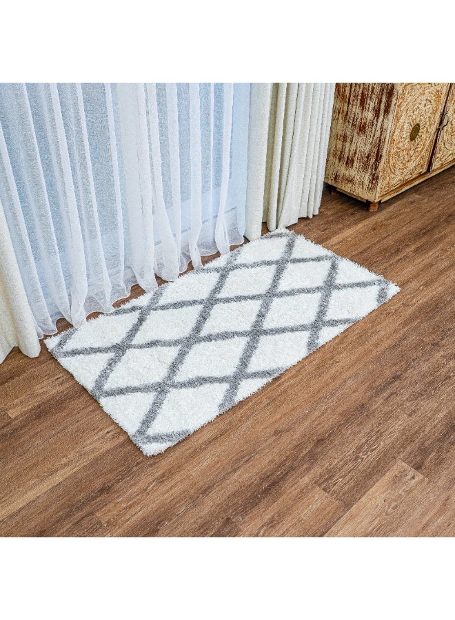 Handpicked Furniture Fluffy Grey Rug, Ultra Soft Area Carpets For Bed Room, Living Room, And Dining Room, Antislip Floor Carpets, Easy To Clean, Made In Turkey, Rectangle