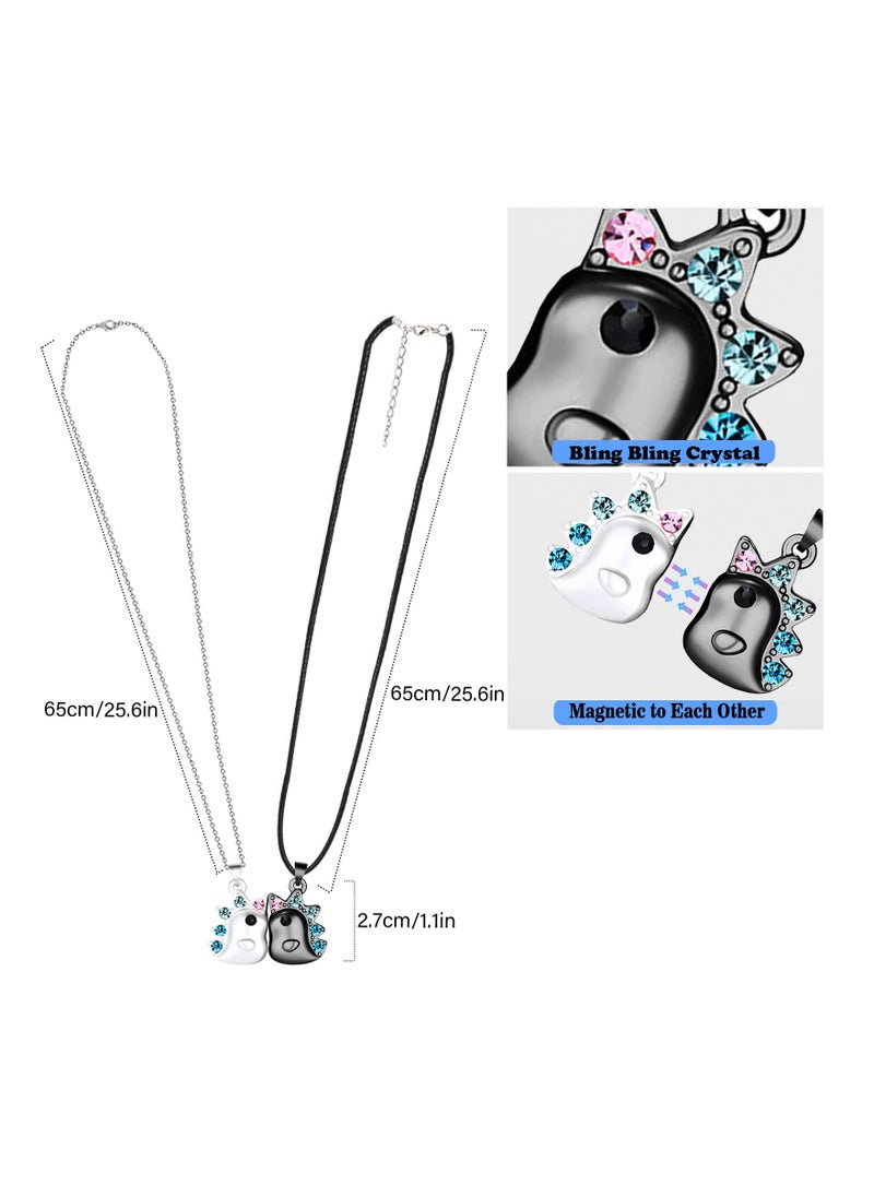 SYOSI - BFF Necklaces Magnetic Necklaces Unique BFF Necklaces for 2 Girls Best Friends Friendship Jewelry Luminous Heart 3D Unicorn Butterfly Pendants Birthday - Image 1