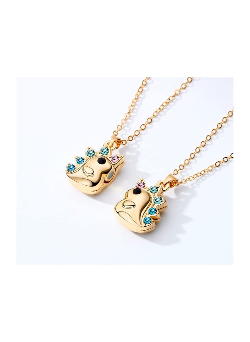 SYOSI - BFF Necklaces Magnetic Necklaces Unique BFF Necklaces for 2 Girls Best Friends Friendship Jewelry Luminous Heart 3D Unicorn Butterfly Pendants Birthday - Image 1
