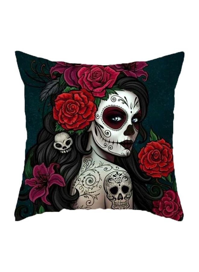 NIBEMINENT Ghost Doll Printed Cushion Cover Red/Blue/White