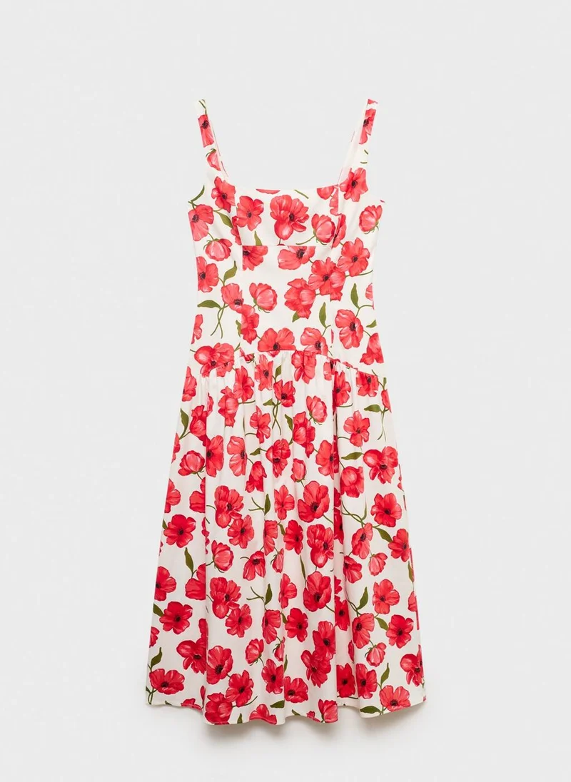 MANGO Flared Cotton Dress