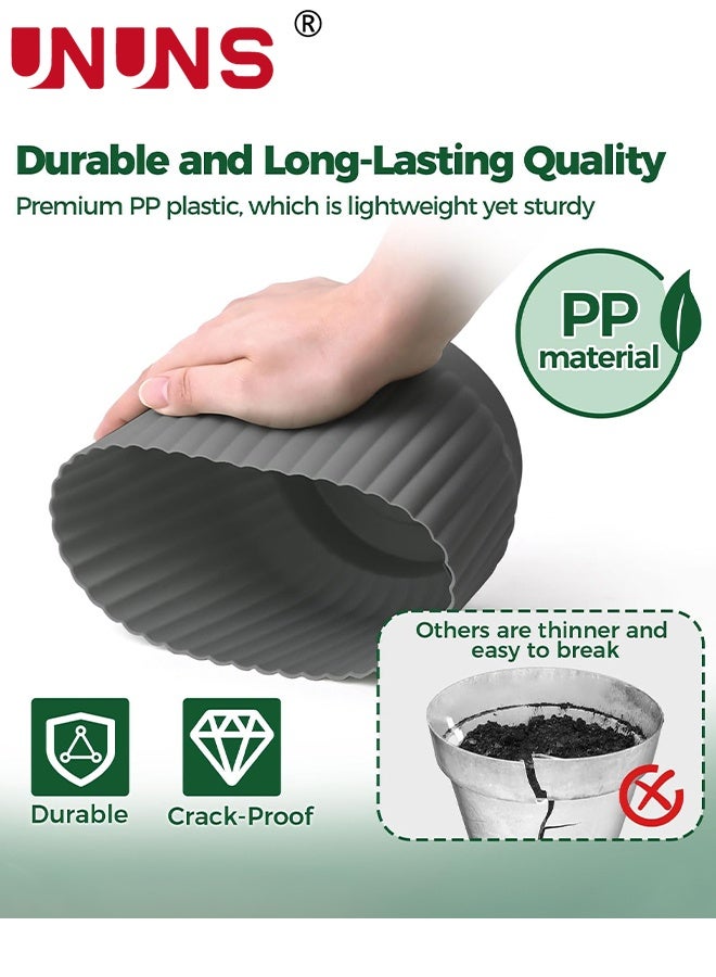 UNUNS Plant pots,6 Pack Plant pots,Soft Plastic Pot,Self Watering Plant Pot,Flower Planter,Flower Pots,Plant Container for Home Garden(Diameter:15cm Grey) - Image 5