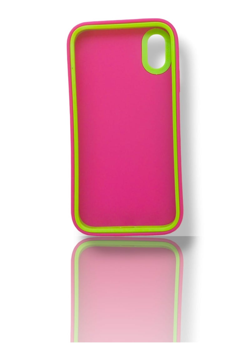 Generic - Back protection cover made of plastic for Apple iPhone X/XS with a frame inside to protect the phone - Pink - Image 1