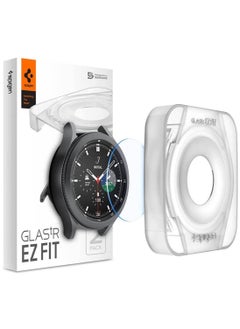Spigen GLAStR EZ Fit Tempered Glass Screen Protector for Samsung Galaxy Watch 4 CLASSIC (46mm)  with Auto Align technology tray - 2 Pack  - Image 1